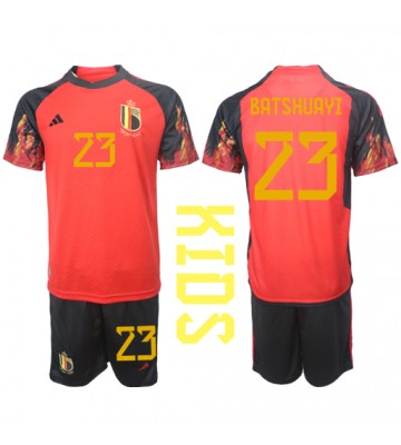 Belgium Michy Batshuayi #23 Replica Home Stadium Kit for Kids World Cup 2022 Short Sleeve (+ pants)